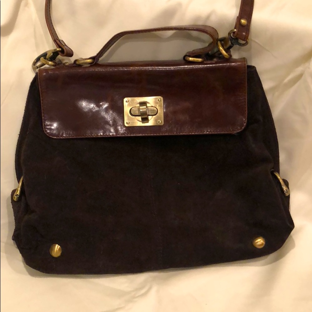 Suede and Leather Satchel